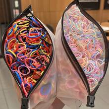 500入組女士用一次性彈性髮圈，夏季2023髮型造型適用的高彈性厚髮圈 - 彩色 - 查看 1