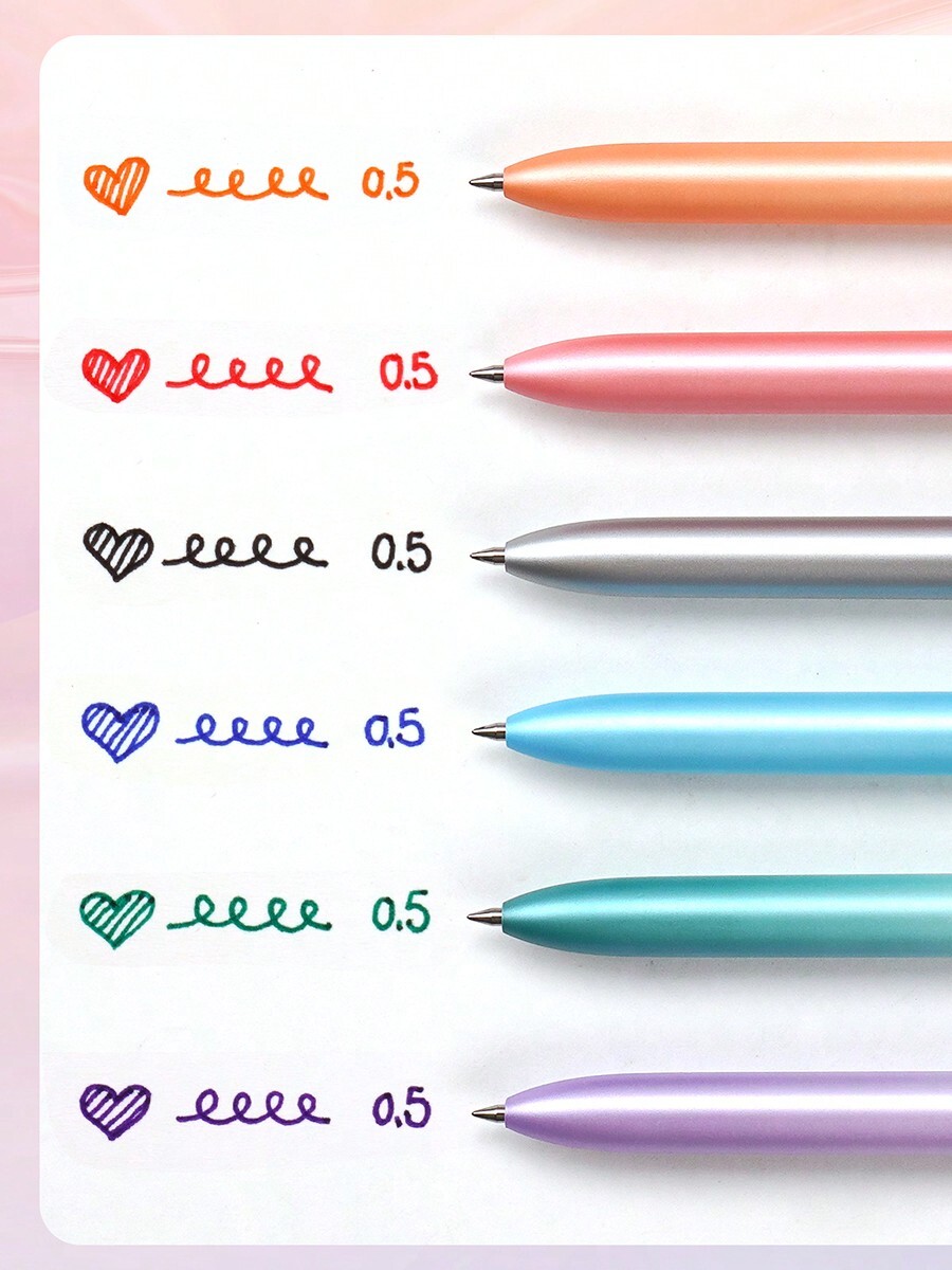 WRITECH Fine Point Gel Pens 0.5mm Retractable 6ct Smooth Writing No