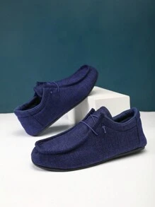 Men's Sunflower & Bull Canvas Shoes, Casual Lace-Up Outdoor Shoes, Lightweight Low-Top Sneakers - Blue - View 1