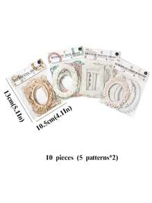10pcs/Bag Vintage Hollowed Out & Relief Collage Card For Scrapbooking & Journaling, Romantic Encounter Series Back To School - Multicolor - View 3