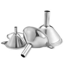 3 st. Rostfritt Stål Trattar , Sås Verktyg , Sylt Tratt , Stor , Medium Och Små Metall - Silver - Visa 13