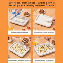 Seamless Rolled Ice Cream Maker Pan Machine Frozen Yogurt Sorbet With 2 Spatulas - White - View 10