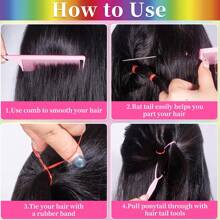 24 colori elastici per capelli, fasce per capelli e 4 pezzi di accessori per acconciature e scatola organizzativa, fiocchi per capelli di ragazze con accessori colorati casual, accessori rosa, articoli scolastici, regali, accessori per capelli, fasce per capelli - Multicolore - Visualizzare 2