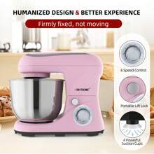 CHEFTRONIC Uk Stecker 1 Stück Standmixer, 5l Kippbarer Elektrischer Haushaltsstandmixer - 1300w 6+p Geschwindigkeit, Multifunktionaler Küchen Aufstandsmixer Mit Teighaken, Schneebesen, Lebensmittelrührer Und Butterrührer
