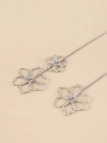 1 Miếng Kết cấu kim loại Đơn giản Hoa Vòng cổ mặt dây chuyền , Đa chức năng Phụ kiện Đối với Thanh lịch - Bạc - Xem 6
