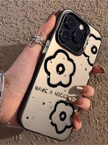 1入組草圖花紋保護殼，適用於 iPhone 11/12/13/14/15pro/15plus/15pro Max - 銀色 - 查看 2