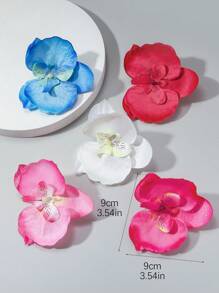 5 Peças Presilhas de Cabelo com Flores de Orquídea Borboleta Multicoloridas Simuladas para Mulheres, Adequadas para Praia, Férias, Festival, Festa de Dança e Uso Diário, Grampos de Orelha de Gato, Grampos de Cabelo de Verão, Acessórios Escolares