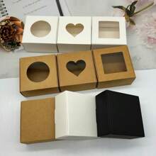 10pcs/Pack 8x8x4cm Paper Cardboard Gift Packaging Box For Handmade Jewelry Display And Wrapping - 8x8x4cm Paper Box - View 2