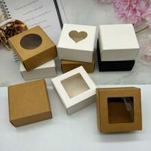 10pcs/Pack 8x8x4cm Paper Cardboard Gift Packaging Box For Handmade Jewelry Display And Wrapping - 8x8x4cm Paper Box - View 3