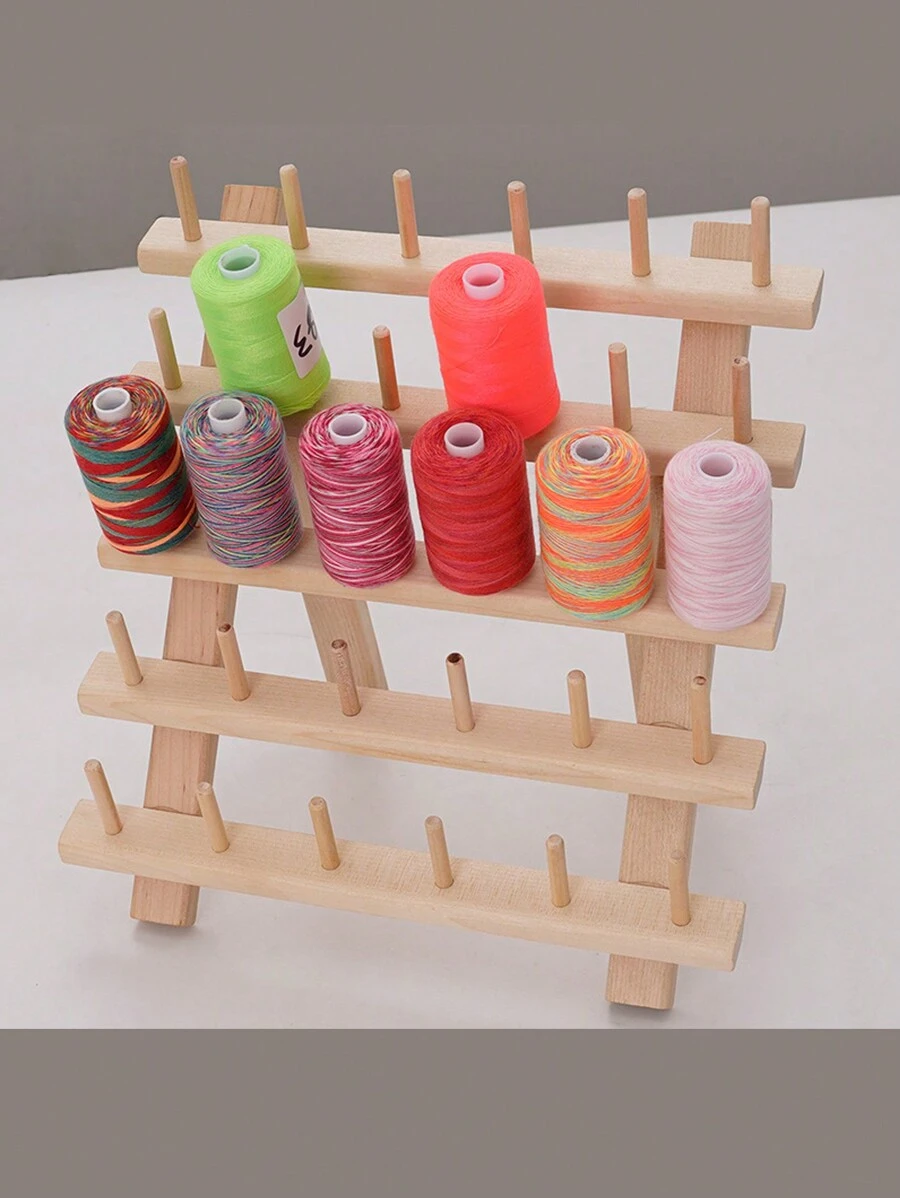 30 Spool Thread Rack Wood Thread Stand Rack Embroidery Machine Holds ...