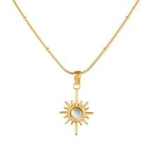 不鏽鋼天然石項鍊女款18k鍍金復古豪華綠松石吊墜頸圈項鍊珠寶禮物 - 項鍊 - 查看 14