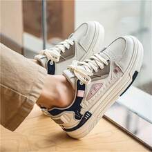 Men's Korean Style Sport Casual Flat Shoes With Fashionable Thick Bottom - dark blue - View 8
