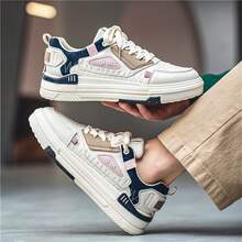 Men's Korean Style Sport Casual Flat Shoes With Fashionable Thick Bottom - dark blue - View 3