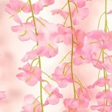 Bộ 6/12/24 bông hoa tử đằng, dây hoa nhân tạo dài 3,75ft, vòng hoa tử đằng giả bằng lụa, dùng trang trí đám cưới, sân vườn, tường. - Hồng - Xem 3