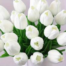 5pcs Mini Tulip Simulation Flowers For Wedding Decoration Home Fake Flowers (Blue) - Blue - View 3