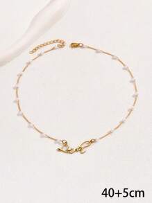 1 Miếng Cô gái Thanh lịch Và Đáng yêu Tên Vật rủ xuống Trân châu Dây chuyền In Mùa hè Phong cách - A Thanh tú Qủa tặng Đối với lễ Phục sinh Và Hằng ngày Ăn mặc  , Có chịu được Phụ kiện trang sức - Vàng - Xem 5