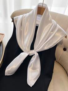 1pc Imitate Silk Solid 90 Color Bandana, Sunscreen, Light Cardigan, All-Match Decoration Scarf Bandana,Hair Band,Head Band Ideal For Dressing Up Your Look - Multicolor - View 2