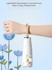 COMPACT Travel Umbrella - Lightweight Portable Mini Compact Umbrellas Windproof Small Parasol Umbrella Tiny Hook Design Perfect For Purse Women Kids - Multicolor - View 7