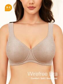 Deyllo Minimizer Wirefree Bra Leopard Patterned Cups Design