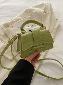 2025新款高品质口红盒，迷你方形包，新款纯色百搭手提包，女士钱包 - 綠色 - 查看 9