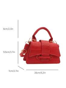 2026 New High-Quality Lipstick Case, Mini Square Bag, New Solid Color Versatile Handbag, Women Purse - Red - View 3