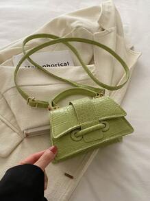 2025新款高品质口红盒，迷你方形包，新款纯色百搭手提包，女士钱包 - 綠色 - 查看 7