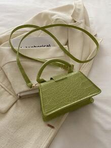 2025新款高品质口红盒，迷你方形包，新款纯色百搭手提包，女士钱包 - 綠色 - 查看 8