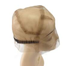 360 Full Lace Wig Cap With Lace Front, Hand-Tied Cap With Adjustable Strap, Wig Making Material - Brown - View 1