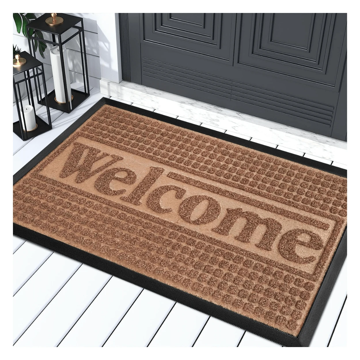 PVC Entrance Mat And Welcome Rug 40x60 Cm - Beige - View 1