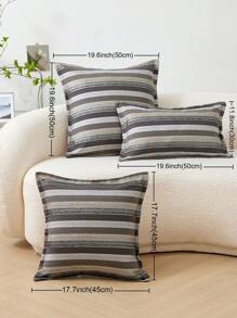 1 Stück Bunte Gewebte Gestreifte Schlichte Kissenbezug - Verschiedenfarbig - Übersicht 4