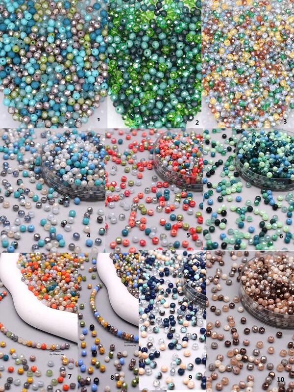 200pcs 3.5x4mm 2024 New Mix Color  Glass Beads For Jewelry  Making  DIY Necklace  Bracelets  Loose Beads Jewelry Accessories