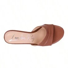 3rd Divorce Wide Strap Casual High Heels - Rust Brown - View 4