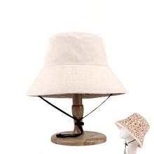 Mũ chống nắng mùa hè có thể gập lại của Hàn Quốc với thiết kế vành rộng và che mặt, mũ chống tia cực tím để câu cá, bãi biển và ngoài trời - A - Xem 5