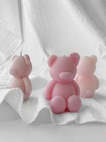 1pc Bear Shape Aromatherapy Candle Diy Craft With Slight Color Difference Due To Handmade Production,Room Decor,Gifts Birthday Graduation - White - View 6