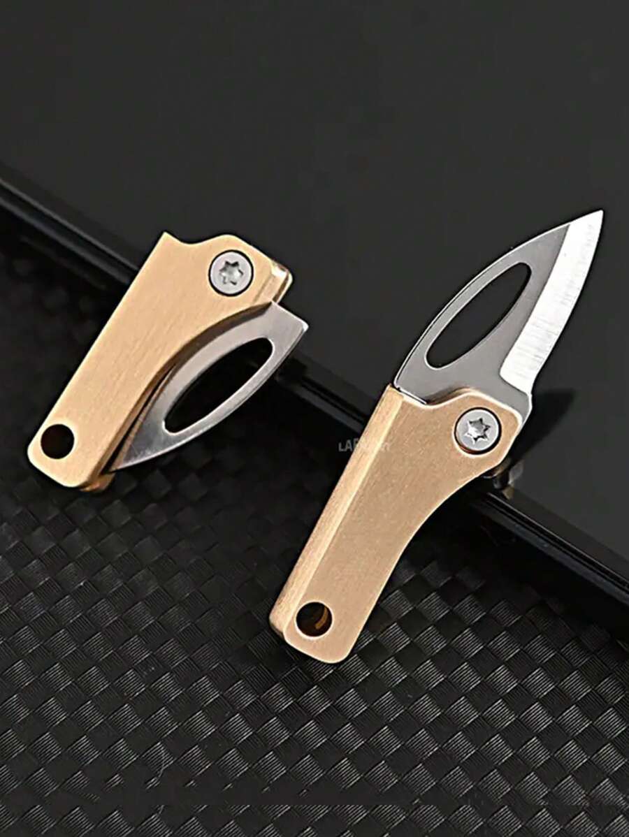 Brass Mini Sharp Pocket Knife, Small Folding Utility Knife For