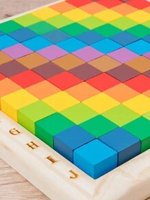 Montessori Counting Blocks (3-6 Years) - 100 Wooden Colorful Blocks For Enhancing Creativity, Color Recognition And Cognitive Skills - Multicolor - View 7