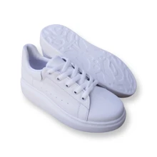 Tenis & Sneakers Deportivos Corte Piel Mcqueen Con Cordones - Blanco - Ver 3