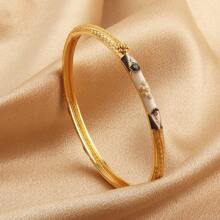 1 件情人节铜油滴式女士手链，优雅珠宝礼物适合日常佩戴