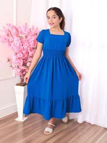 Vestido Longo Infantil e Juvenil - Azul Royal - Visão 2