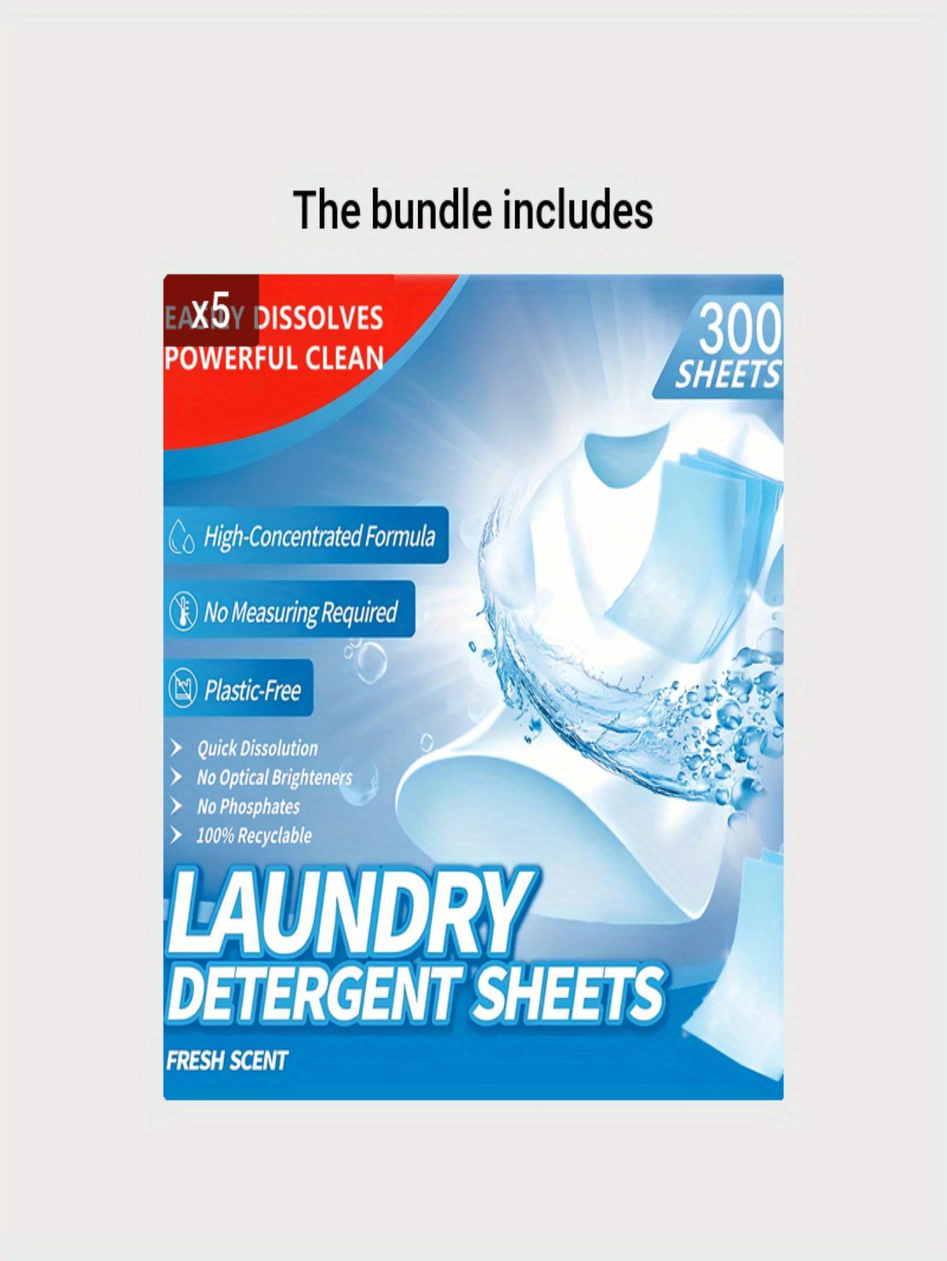 30pcs Laundry Detergent Sheets, Fresh Scent Liquidless Laundry