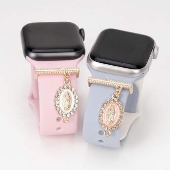 1 件圣母玛利亚金属吊坠表带装饰环适合基督教随身携带小礼物作为学生返校礼物