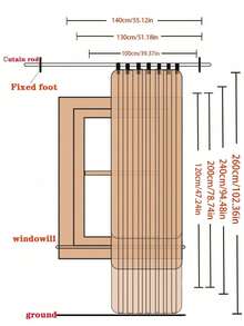 1pc Full Blackout Window Curtain, Easy Installation, Multiple Sizes - Grey - View 3