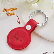 1pc Custom Leather Airtag Holder With Your Photo Name Initials Keychain Compatible With Apple Airtag With Leather Protection Secure Air Tag Holder Keychain With Metal Ring Lock Durable Airtag Case Cover Key Ring Accessories - Yellow/Black/Red/Brown Gifts For Boyfriend Girlfriend Funny,Kawaii,Y2K,Stylish,Unisex,Casual,Custom,Personalized,Unique,Customized,Ideal Gifts For Him,Ideal Gifts For Her,Her,Boyfriend,Girlfriend,Family,Friends,Children,For Anniversaries,For Valentine's Day,For Mother's Day,For Birthdays,For Children's Day,For Father's Day,For Graduation,For Weddings,For Housewarming