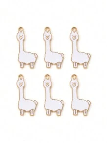 6 cái Dễ thương Llama & Alpaca Hợp kim Mặt dây chuyền Đối với Hoa tai , Dây chuyền , Vòng tay DIY Làm đồ trang sức - trắng - Xem 4
