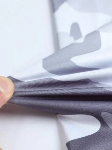 KOVSEE 男友风男士迷彩印花字母织带篮球透气速干高弹力运动紧身裤 - 黑與白 - 查看 2