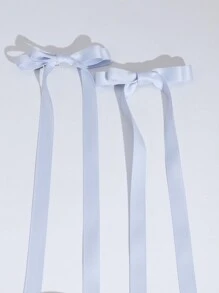 Set de 2 pinzas para el cabello con lazo de estilo ballet, accesorios de cabello elegantes y adorables para mujeres, adecuados para cualquier ocasión diaria, lindos para el Día de San Valentín, pasadores, pinzas para el cabello, accesorios para la cabeza, pasadores, verano, vacaciones, viajes, festival, fiesta - Celeste - Ver 3