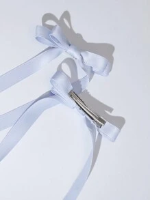 Set de 2 pinzas para el cabello con lazo de estilo ballet, accesorios de cabello elegantes y adorables para mujeres, adecuados para cualquier ocasión diaria, lindos para el Día de San Valentín, pasadores, pinzas para el cabello, accesorios para la cabeza, pasadores, verano, vacaciones, viajes, festival, fiesta - Celeste - Ver 5