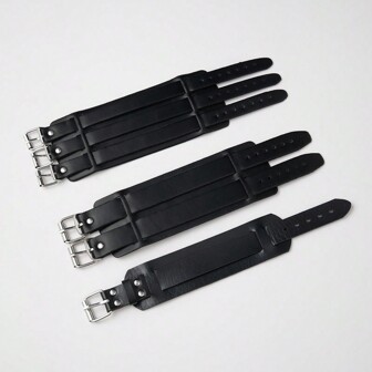 2pcs (1 Pair) Gothic Rock Punk Style PU 5-Finger Left & Right Hand Bracelet, Rivet Decor Unisex Matching Couples Chain Bracelet, Gothic Festival Rock Fashion Student Accessories