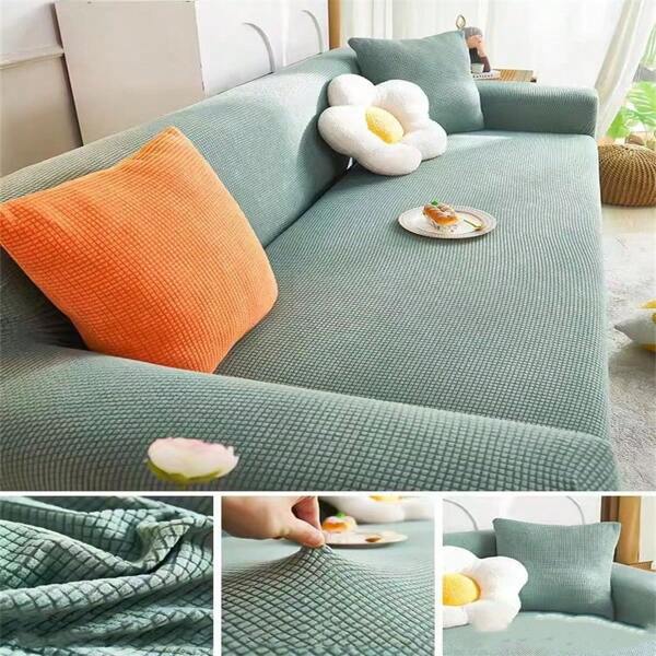 1pc Corn Velvet Full Cover Sofa Slipcover