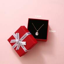 1pc Bowknot Gift Box For Jewelry Storage And Presenting Necklaces, Earrings, Rings And Other Accessories - Square - View 2